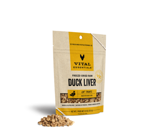 Vital Essentials Freeze Dried Duck Liver - Treats for Cats For Sale